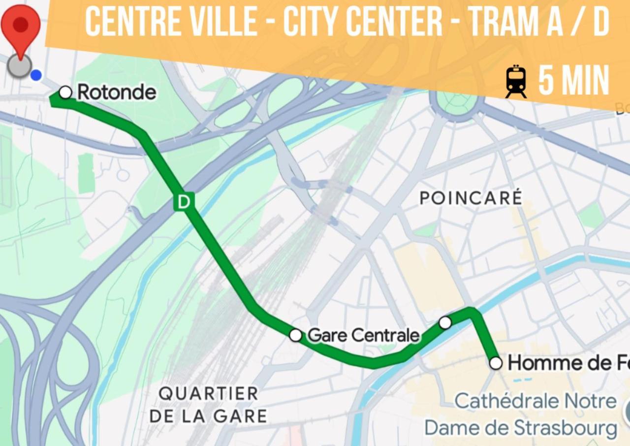Lit Rond Tres Grand Et Confortable - Garage Possible Ou Parking Gratuit Rue - Gare 2 Min Et Ville 4 Min En Tram - Ciel Etoile - Netflix Videoprojecteur - Luxe Et Evasion 스트라스부르 외부 사진